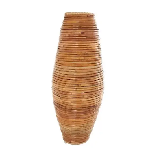 28" Brown Rattan Handmade Wrapped Vase {9}