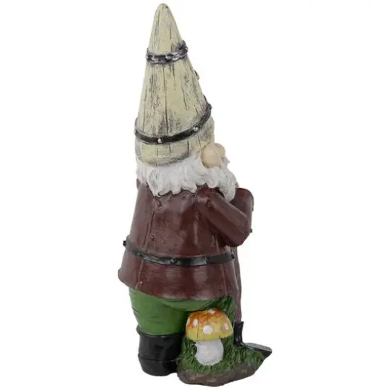 15.25" Gnome with Butterfly & Ladybug Outdoor Garden Statue {6}