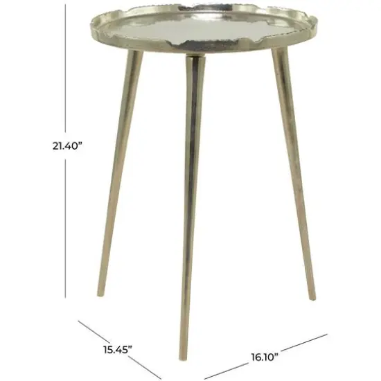 21" Aluminum Accent Table with Tray Top Silver {6}