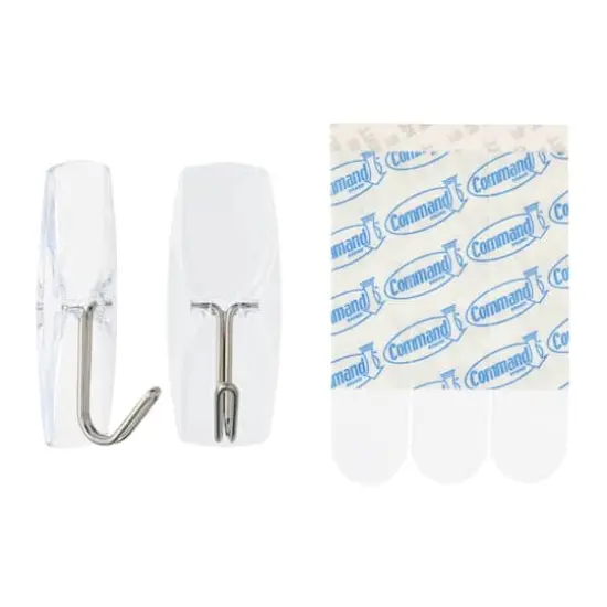 Command&trade; Clear Medium Wire Hooks {4}