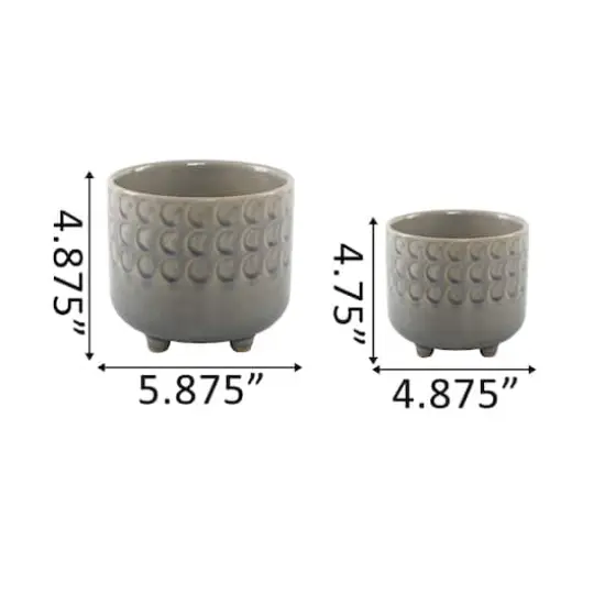 Flora Bunda&reg; Glass Blue Small Moon Phase Footed Planter Set {4}