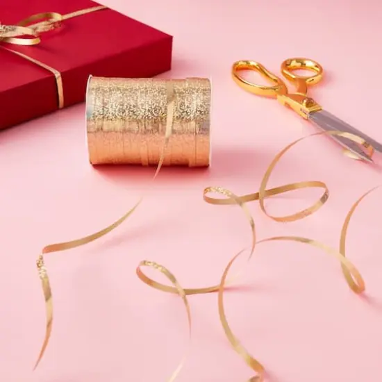 100yd. Holographic Gold Curling Ribbon By Celebrate It&trade; {3}