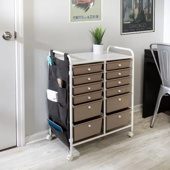 Honey Can Do 12-Drawer Metal Rolling Storage Cart {1}
