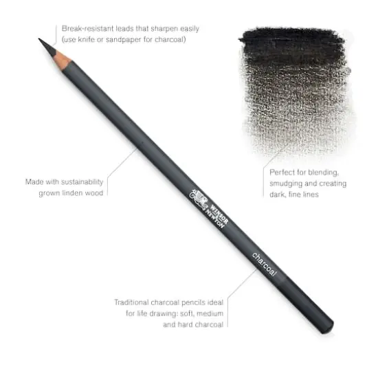 Winsor & Newton&trade; Studio Collection&trade; Charcoal Pencil 6 Piece Tin Set {4}