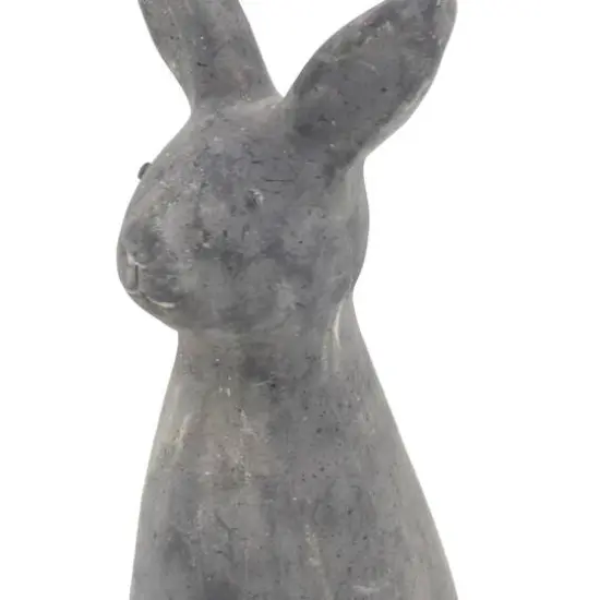 18" Gray Stone Farmhouse Rabbit Garden Sculpture {5}