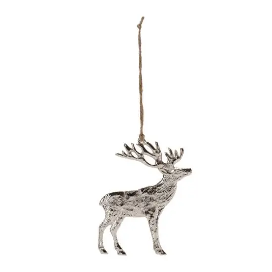5" Rustic Silver Metal Deer Ornaments, 12ct. {3}