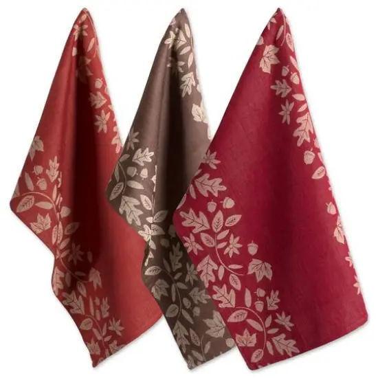 DII&reg; Assorted Fall Harvest Vine Jacquard Dishtowel Set {1}