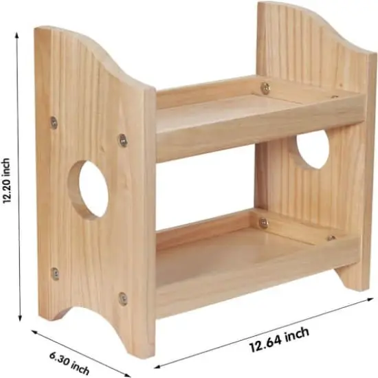 NEX&trade; 2-Tier Wood Spice Rack Countertop Organizer Light Natural Brown {4}