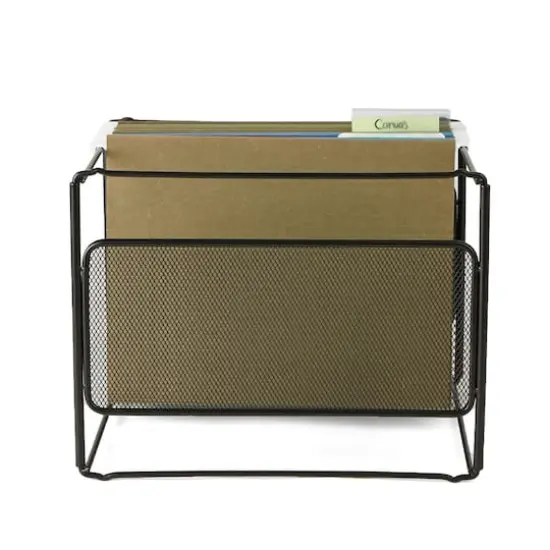 Mind Reader Black Desktop File Organizer Box {5}