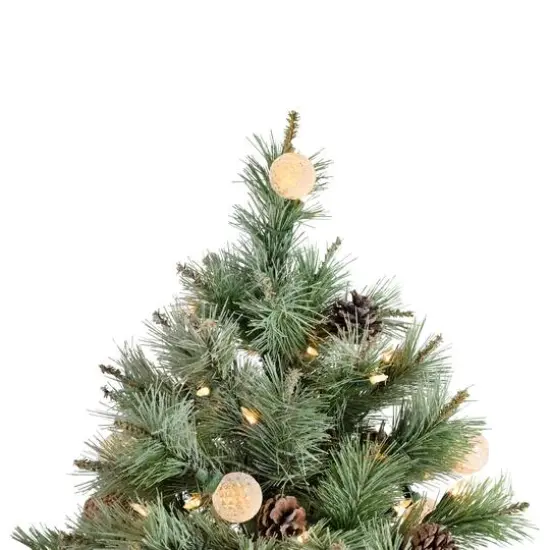 6.5ft. Pre-Lit Artificial Bottle Brush Christmas Tree, Warm White LED Lights {7}