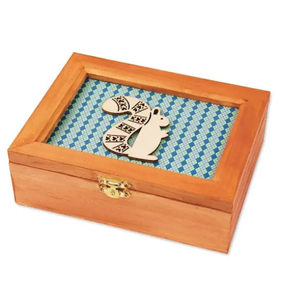 S&S Worldwide&reg; Unfinished Wooden Framed Lid Hinged Box {2}