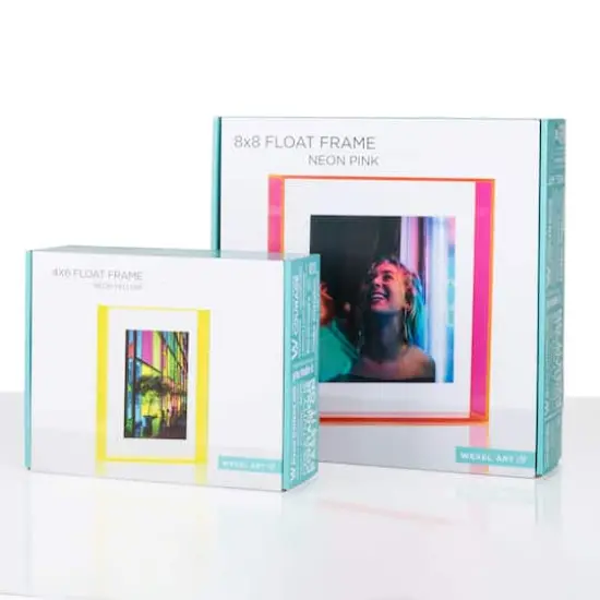 Wexel Art Neon Yellow Float Frame with Magnetic Photo Holder {6}