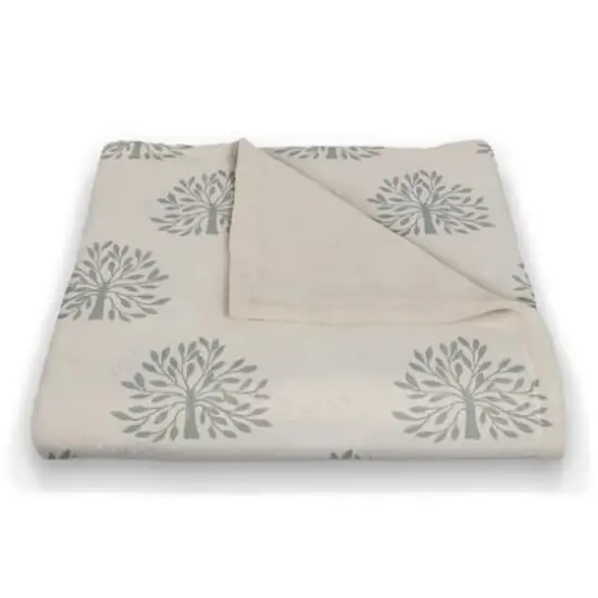 Blooming Bush Coral Fleece Blanket White {3}