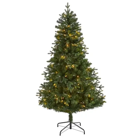 6ft. Pre-Lit Vermont Fir Artificial Christmas Tree with Clear LED Lights {1}