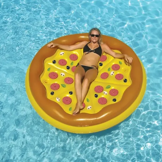 70" Inflatable Round Pizza Swimming Pool Raft Lounger {5}
