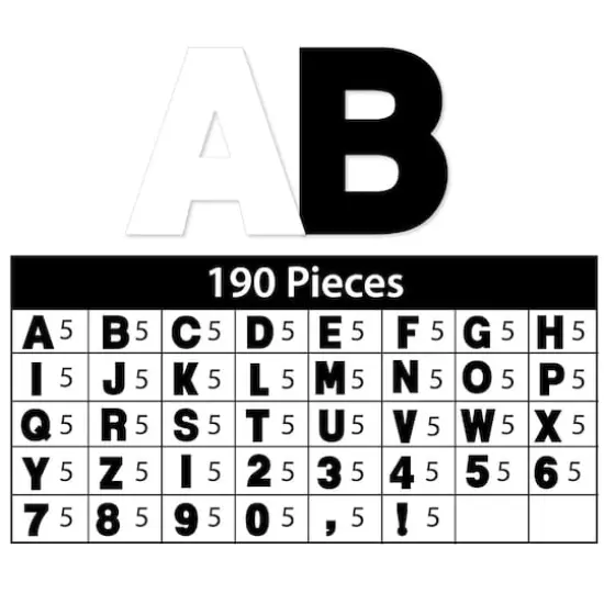 ArtSkills&reg; 4" Black & White 190 Piece Paper Poster Letter Set {4}