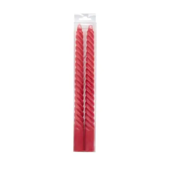 10" Twist Taper Candles, 2ct. by Ashland&reg; Red {1}