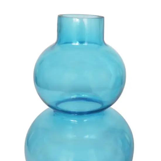Blue Round Bubble Glass Vase Set {9}