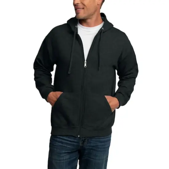 Fruit of the Loom Eversoft Fleece Full Zip HoodieBlack Heather {4}