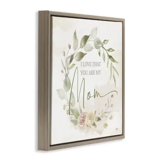 Stupell Industries Mother's Day Rose Wreath Floater Framed Art Brown {4}