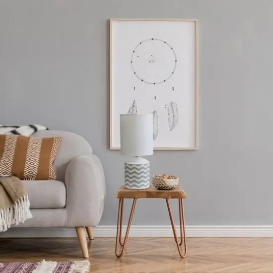 Simple Designs 18.5" Fresh Prints Table Lamp Gray Waves {6}