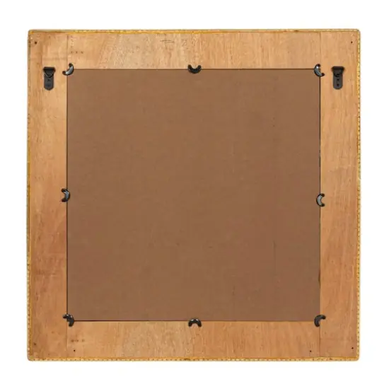 Hello Honey&reg; 28" Natural Brown Bamboo Square Wall Mirror {4}