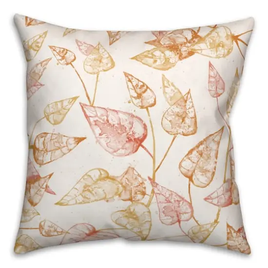 Watercolor Autumn Leaves Throw Pillow {1}