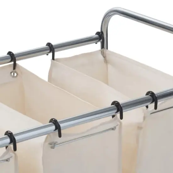 Organize It All 3 Section Laundry Sorter Basket on Wheels {9}