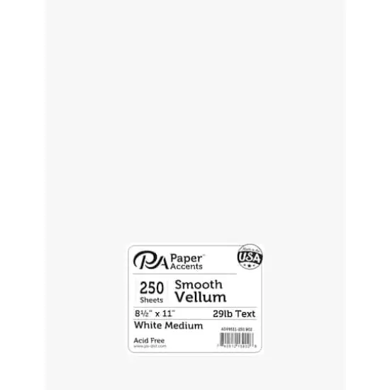 PA Paper&trade; Accents White 8.5" x 11" 29lb. Vellum, 250 Sheets {1}