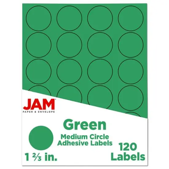 JAM Paper Circle Label Stickers Neon Yellow {2}
