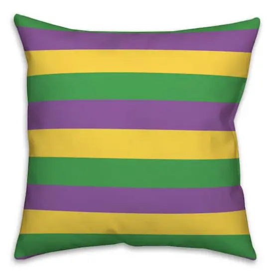 Mardi Gras Stripes Throw Pillow {1}