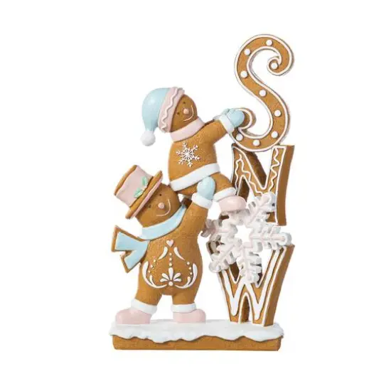Glitzhome&reg; 12.5" Resin Christmas Gingerbread Table Decor {7}