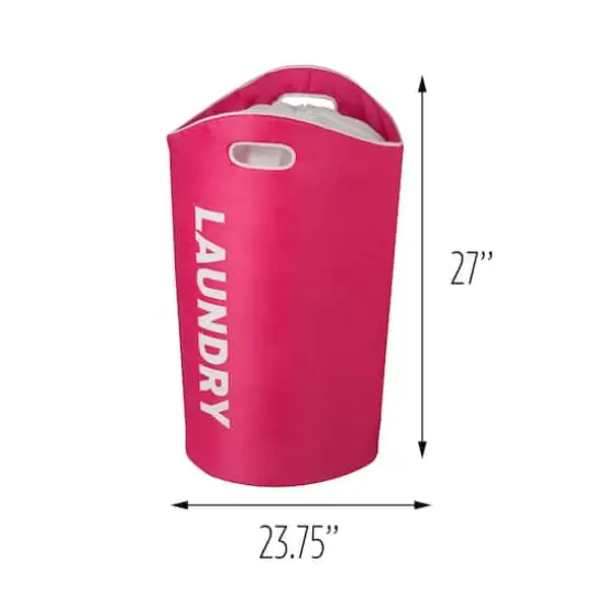 Honey Can Do Pink Graphic Laundry Basket {4}