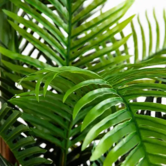 9ft. Potted Green UV Resistant Artificial Double Robellini Palm Tree {6}