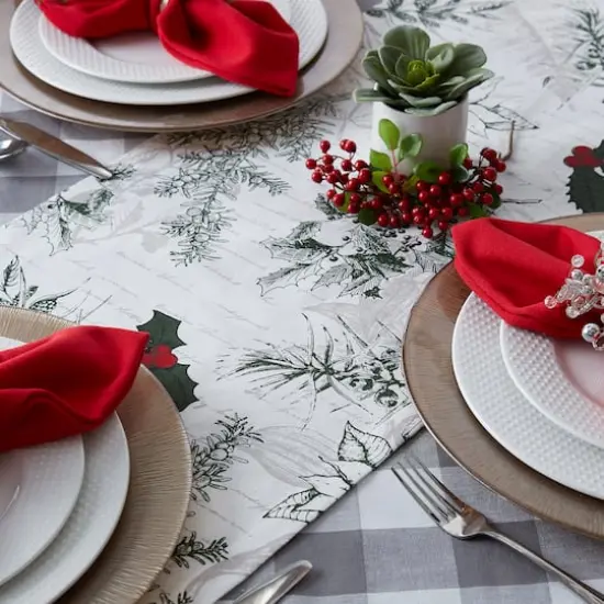DII&reg; 72'' Holiday Botanical Printed Table Runner {5}