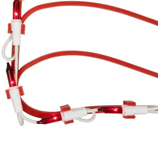 3-Piece Lighted Red Bow and Green Swag Christmas Decoration {7}