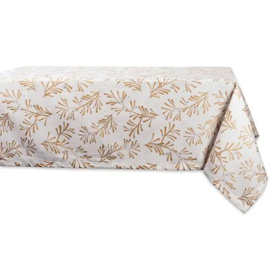 DII&reg; 84" Metallic Holly Leaves Tablecloth {1}