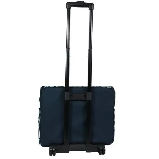 Everything Mary Collapsible Teal Floral Print Rolling Sewing Machine Tote {7}