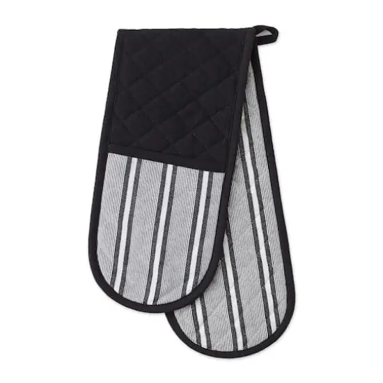 DII&reg; Chef Stripe Double Oven Mitt Black {5}