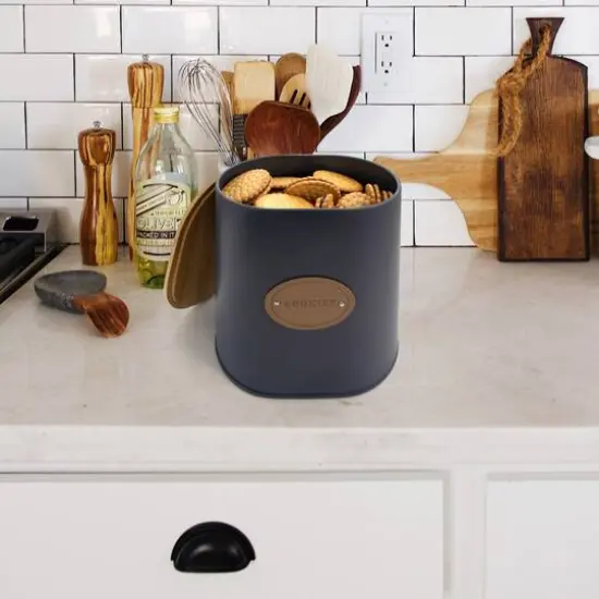 MegaChef 5-Piece Canister Set in Gray with Bamboo Lids {6}