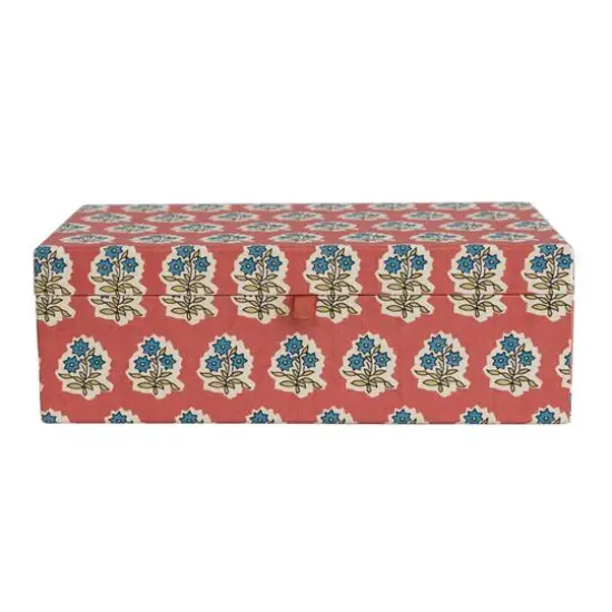 Hello Honey&reg; 12" Multicolored Fabric Covered Jewelry Box with Floral Pattern and Interior Mirror {6}