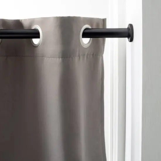 Home Details Adjustable Tension Curtain Rod Matte Black {6}
