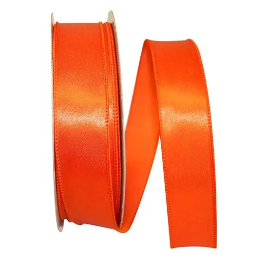 JAM Paper 1.5" x 50yd. Satin Value Wired Ribbon Orange {1}