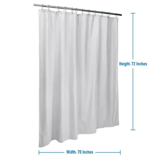 Bath Bliss White Microfiber Soft Touch Seersucker Design Shower Curtain Liner {10}