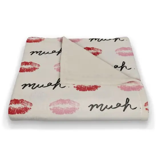 Pink & Red Lips Coral Fleece Blanket {3}