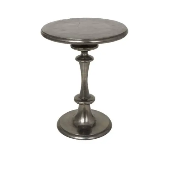 23" Black Aluminum Turned Style Accent Table {4}