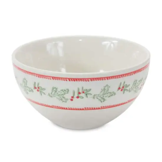 Mistletoe & Pine Holiday Stoneware Bowl Set, 3.5", 5" & 6.75" {4}