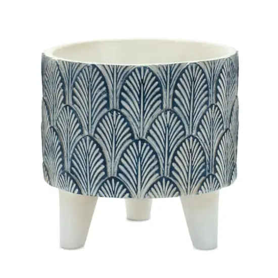 Decorative Leaf Print Pot Set with Legs {3}