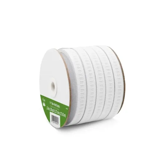 Dritz&reg; 1/2" White Ribbed Non-Roll Elastic {3}