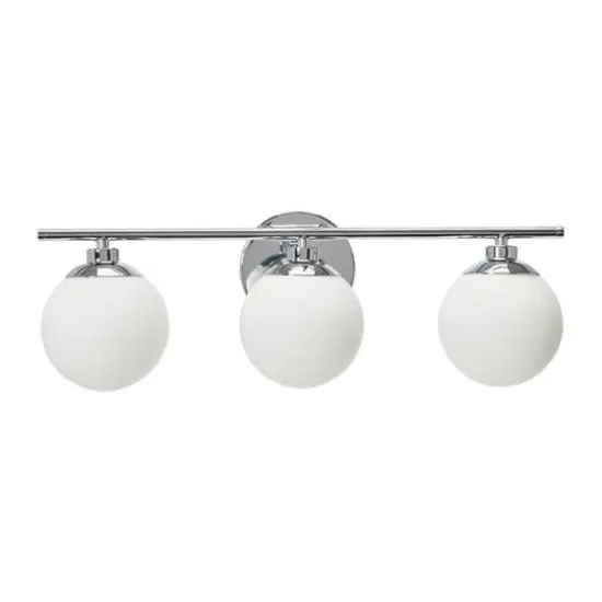 Hello Honey® Robert Stevenson Lighting Lorne Metal & Frosted Glass 3-Light Vanity Chrome {8}